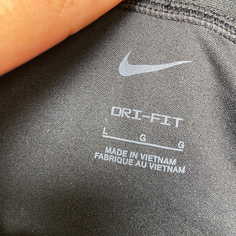Nike Tempo Dri-Fit Running Shorts Womens Large Black Swoosh Logo Back Zip Sports - Picture 10 of 15